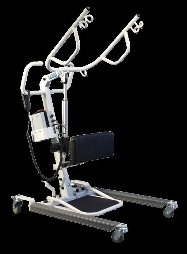 Heavy gauge steel construction with white powder-coated finish and rubber-coated low base legs protect furniture and walls Spreader bar provides various hand-hold locations for the patient and