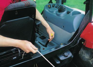 the safety lock, is made from the tractor seat.