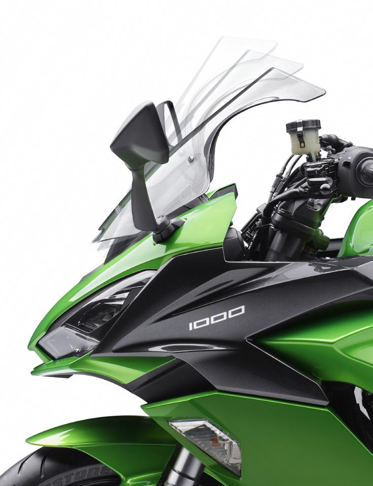 The fairings also cover a portion of the frame for a smoother rider interface and improved ergonomics.