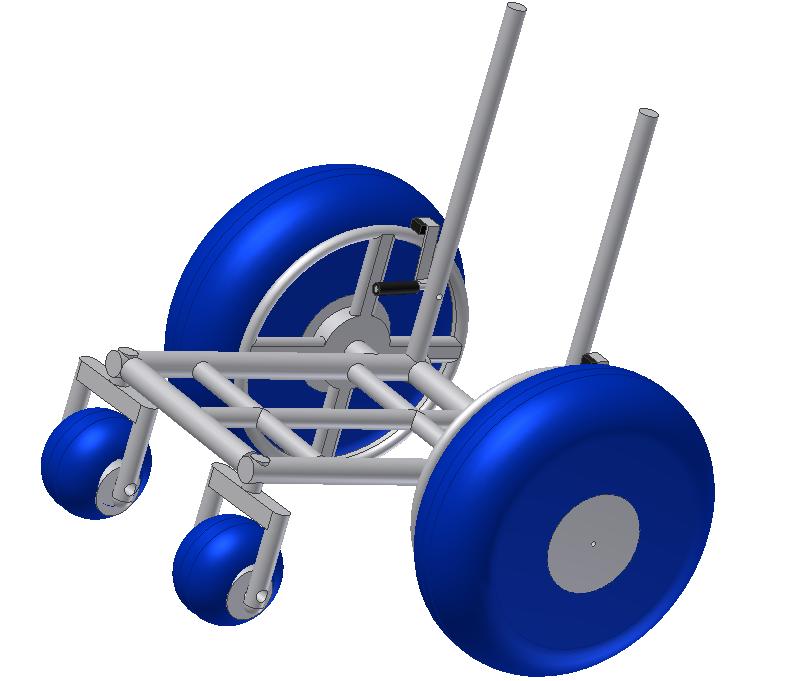 Page 14 Figure 12: 3D Drawing of the Multi Terrain Wheelchair 2.1.2 Subunits 2.1.2.1 Steel Frame The design of the Multi Terrain Wheelchair is relatively complex.