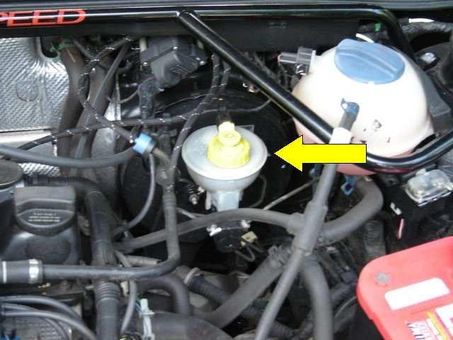 sir... 7. Open the hood, and gain access to the master cylinder. If it is dirty wipe off any debris on to of it. It is critical that no debris fall into the master cylinder.