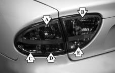 Turn Signal and Stop/Taillamp Bulb Replacement For the type of bulb, see Replacement Bulbs in the Index. 1. Disconnect the cargo net in the trunk. 2. Pull back the trunk trim. 3.