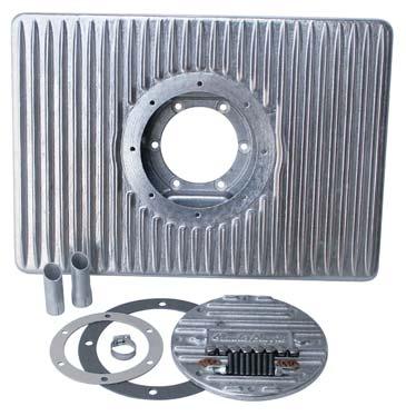 Wide Glide Oil Sump Cast from heat-treated 356 A aluminum for added strength and durability.