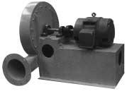 The standard discharge is an all-welded heavy-duty flange drilled to match American Standard Class 125 bolt pattern.