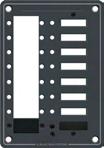 DC MAIN CIRCUIT PROTECTION C-Series Toggle Circuit Breaker Mounting Panels Designed for C-Series Toggle Circuit Breakers Heavy 1/8 aluminum 5052 Alloy Two-part polyurethane slate gray finish Accepts
