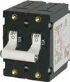 AC MAIN POWER DISTRIBUTION AND CIRCUIT PROTECTION A-Series Toggle Circuit Breakers Double Pole Meets American Boat and Yacht Council (ABYC) standards UL 1077 recognized, TUV certifi ed, CE marked for