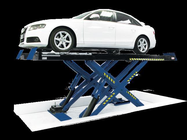 DUAL REVENUE SCISSOR LIFT Features All pivot points made with self-lubricating bushings for long life Mechanical locking device with automatic engagement and pneumatic release, ensuring maximum