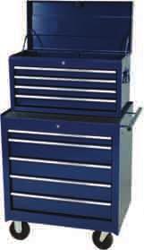Designed with 5 x 1-1/4 casters and side handles on both chests and cabinets for ease in moving. Includes protective drawer liners. Available in three colors: red, black, and blue.