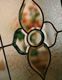 C L A S S I C S T Y L E 49 Customize NOUVEAU Group C Patina, Nickel or Brass Caming Clear Cluster Bevels Glue Chip Glass Clear Bevels Privacy Rating = 6 Half Doorlight 684-MN Half Sidelights 692-MN
