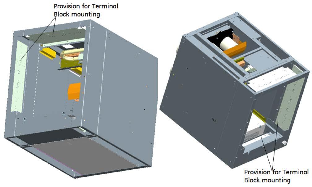 SecoBloc can be used for top or bottom Compartment. In circuit breaker compartment provision for mounting terminal blocks is provided on front as shown below in Figure 4.
