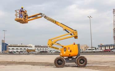 Articulated Boom Lifts: These machines are used to reaching heights that are not easily approached by a straight telescopic