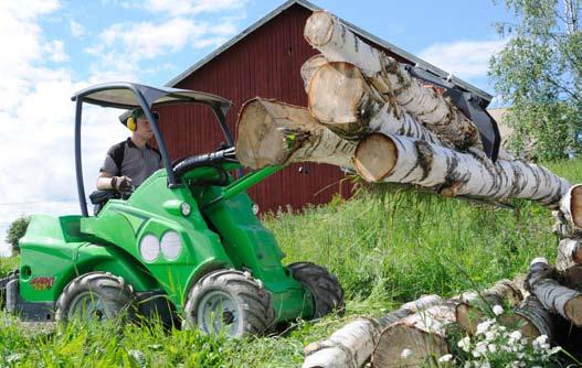 Buckets, material handling Log grab The Avant log grab mounts on Avant pallet fork. With the log grab you can lift and transport single logs or smaller timber bundles.