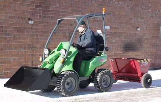 Property maintenance Towable sand / salt spreader The towable sand / salt spreader is a very handy and economical attachment for winter maintenance of yards and walkways.