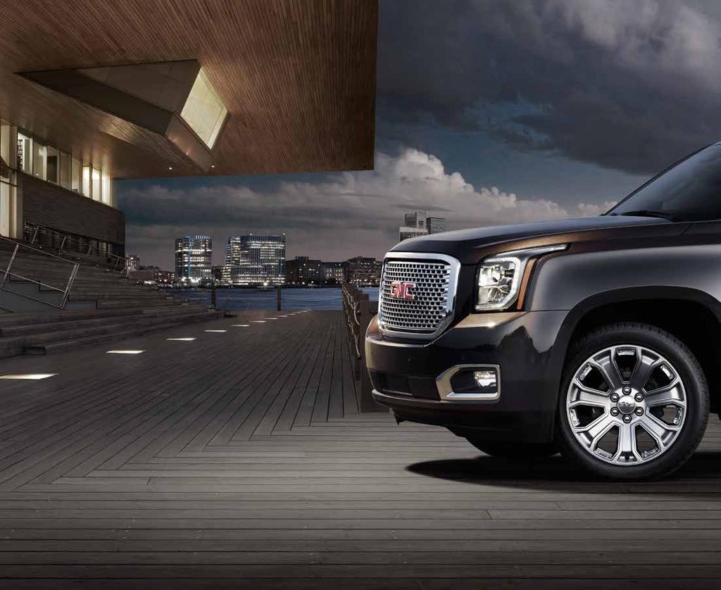 Yukon DENALI in onyx black shown with available equipment. EcoTec3 V-8 engines combine power, torque and efficiency. DuraLife corrosion-resistant brake rotors can double rotor life.