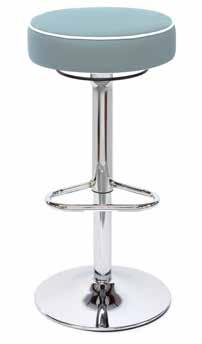 OCTAVE STOOLS OC9288/CH/R Model # A/COM B C/COL D E F G H I J/LEA POLISHED TULIP BASE WITH POLISHED FOOTRING SIN # 711-18 Upholstered Seats: OC9288/CH/R Round Upholstered Seat with Piping $529 552