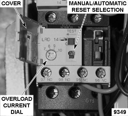 manual/automatic reset to automatic, the letter A will be visible on the face of the switch