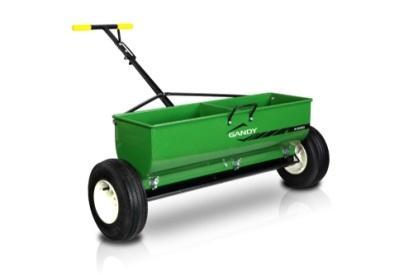 Turf Tender 36 Fixed Rate Lawn Spreader Spreads granular lime, commercial compost & seed Standard Equipment: Choice of fixed-rate bottoms for spreading materials such as granulated lime & commercial