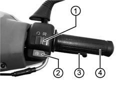 SWITCHES ON THE RIGHT HANDLEBARS : If the switch is set on. the starter 1-1 Light Switch Turn the switch to position: : the headlamp, instrument lamp, tail lamp are on.
