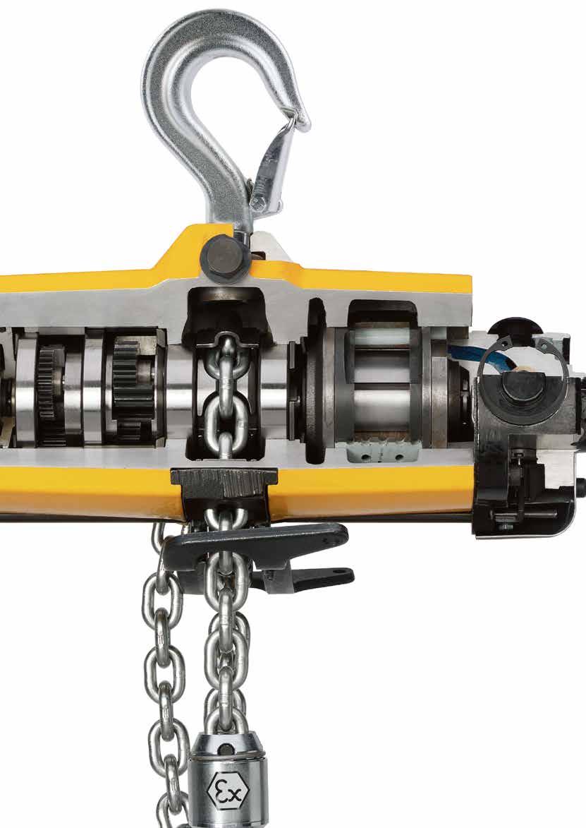 D E F G D E Lubrication free The hoists can be run completely dry and leave no lubrication in the exhaust air. Lubrication can be used and will improve vain lifetime.