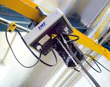 SK Electric chain hoists For loads up to 5,000 kg SK Electric chain hoists Optimum use of space Compact design and optimum approach dimensions High operational reliability Emergency stop button, 48 V