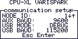 24.8 The COMMUNICATION SETUP MENU allows the adjustment of various aspects of the Logic/Display Module s two user ports.