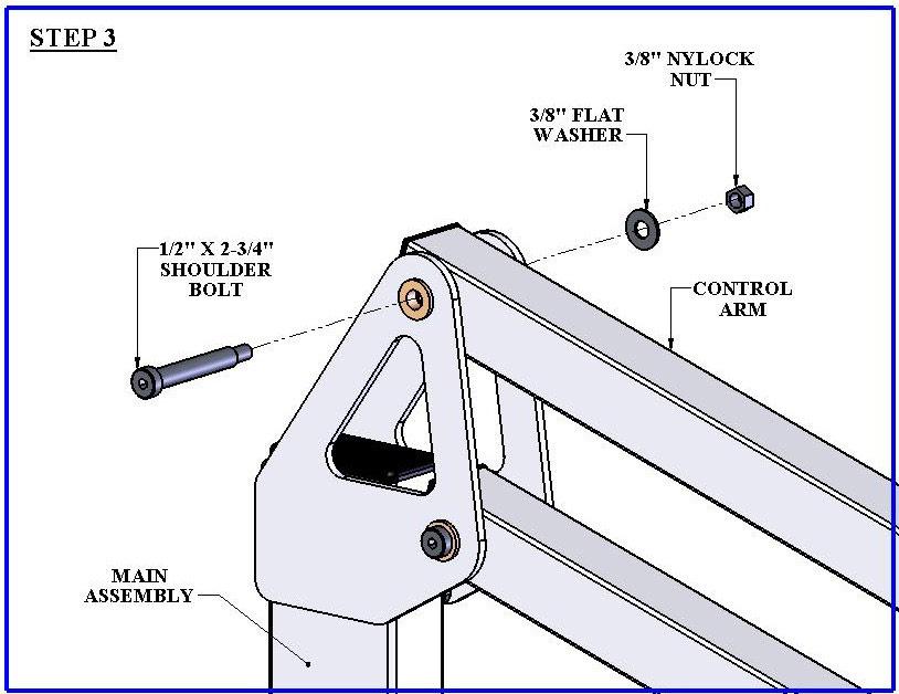 NUT Install the CONTROL ARM (either end) onto the MAST as shown in the
