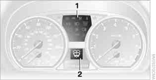 Indicator and warning lamps Indicator and warning lamps Indicator and warning lamps can light up in the display areas 1 or 2 in a variety of combinations and colors.