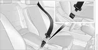 Safety belts Observe the adjustment instructions on page 35 to ensure the best possible personal protection.< Before every drive, make sure that all occupants wear their safety belts.