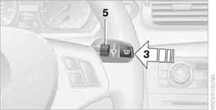 Intermittent wipe or rain sensor* If the car is not equipped with a rain sensor, the intermittent-wipe time is a preset.