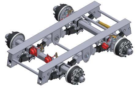 AXLES TANDEM AXLE - LEAF SPRING SUSPENSION (WITHOUT WHEELS) Code Tandem /Studs-Axle Width- Wheel base (Er) 406X120 420X180 Wheels MODEL TCI 15700 - TCI 16800 WITHOUT INJECTOR - 2 axles - HYDRAULIC