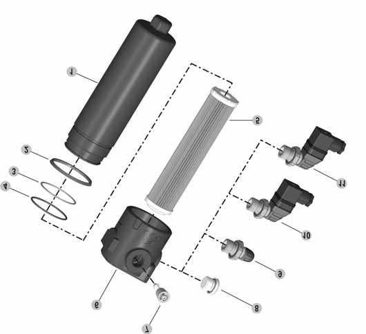 ASSEMBLY AND REPLACING ELEMENT INSTRUCTIONS ASSEMBLY Once you have checked the integrity of the filter inside its package, proceed as follows: A Secure the filter to the attachment device via the
