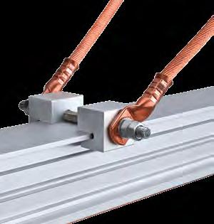 Earthing clamp Earthing clamps are provided along the length of the conductor rail for