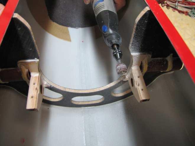 Remove the fan mount rails and 1/8 ply parts, and then finish holes with a #43 drill and 4-40 tap.