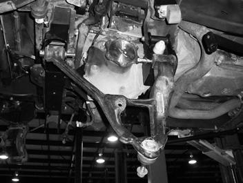 Torque the factory control arm pocket bolts to 125 ft-lbs. DO NOT tighten the new control arm bolts at this time. This will be done at the end of the installation. 50.