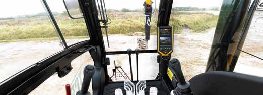 A large laminated glass roof window gives the JS330/370 optimum visibility for working at height. 2 Visibly better. 1 A 70/30 front screen split gives JCB JS330/370s excellent front visibility.