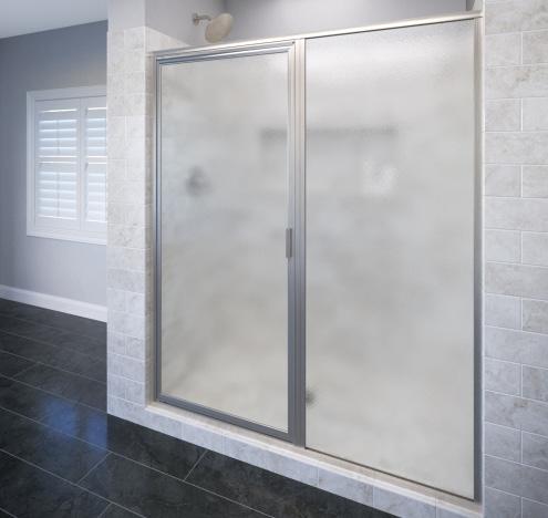 - Clear drip system keeps water in, while maintaining the all-glass look - Features a 6 through-the-glass pull handle - Width ranges fit openings from 32 to 72 3 16" SEMI-FRAMELESS GLASS 136