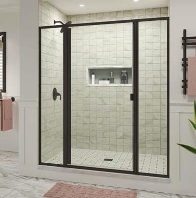 - Drip rail system includes a channel that keeps the water in the shower - A full-length magnet holds the door tightly closed - Width ranges fit openings from 32 to 72 Providing a more