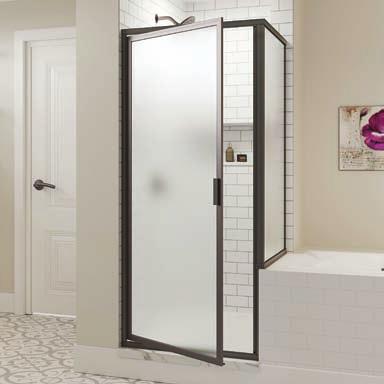 - Clear drip system keeps water in, while maintaining the all-glass look - Features a 6 through-the-glass pull handle - Standard inline and return panel widths up to 60 3 16"