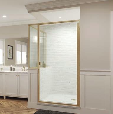 - Clear vinyl drip deflector keeps the water in the shower - 3 magnetic handle wraps the glass - Standard inline and return panel widths up to 60 The Infinity semi-frameless door,