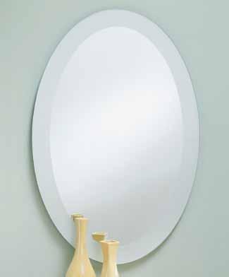 Frameless mirrors with frosted borders,
