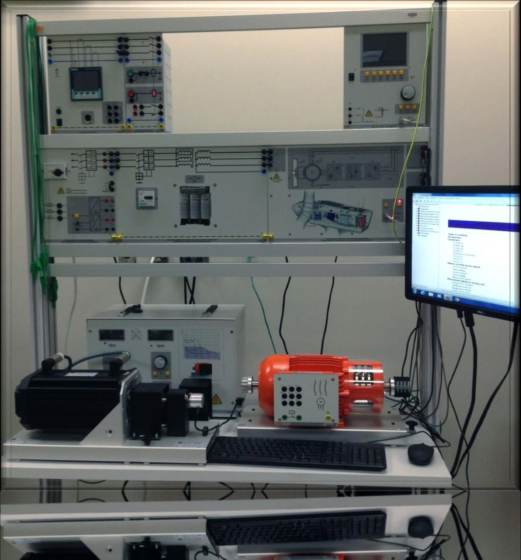 Lab setup for experimenting with gridtied wind technology Features Wind emulator 1 kva DFIG unit with two controlled inverters Emulation of wind