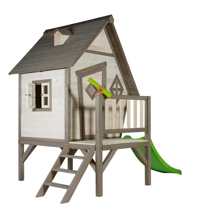The Cabin s big brother is the Cabin XL on its sturdy frame with steps and it has a slide too!