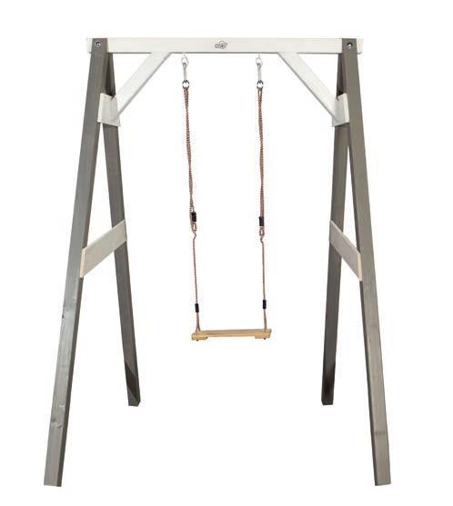 Swings are popular with kids of all ages. It provides a feeling of freedom - of flying through the sky. This robust wooden swing set with modern colours looks beautiful in any garden.