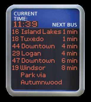 phones and mobile devices, and on BUSwatch electronic signs at major stops.