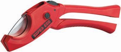 Rugged precision shears for effortless cutting of plastic pipes. Designed for waste pipe, PP, PE, PEX, PB & PVDF.
