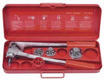 All sets are complete with steel case and a deburring tool. Expander set Plumbing 1 /2, 3 /4, 1 O.D.