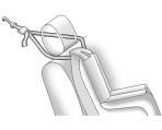 If the position you are using has an adjustable headrest or head restraint and you are using a single tether, route the tether under the headrest or head restraint and in between the headrest or head