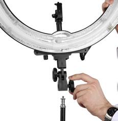 Operating Instructions Mounting on a light stand The Impact Ring Light mounts to any