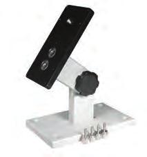 Accessories Tabletop stand for indicators Features an angle adjustment and thru holes for workbench mounting. Includes four gauge mounting screws.