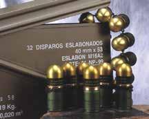 MEDIUM CALIBER AMMUNITION 40 mm 53 HE and HE/SD HV High Explosive grenades for anti-personnel/anti-matériel use on AGLs. Available with standard PD or self-destruct fuzes. Max.